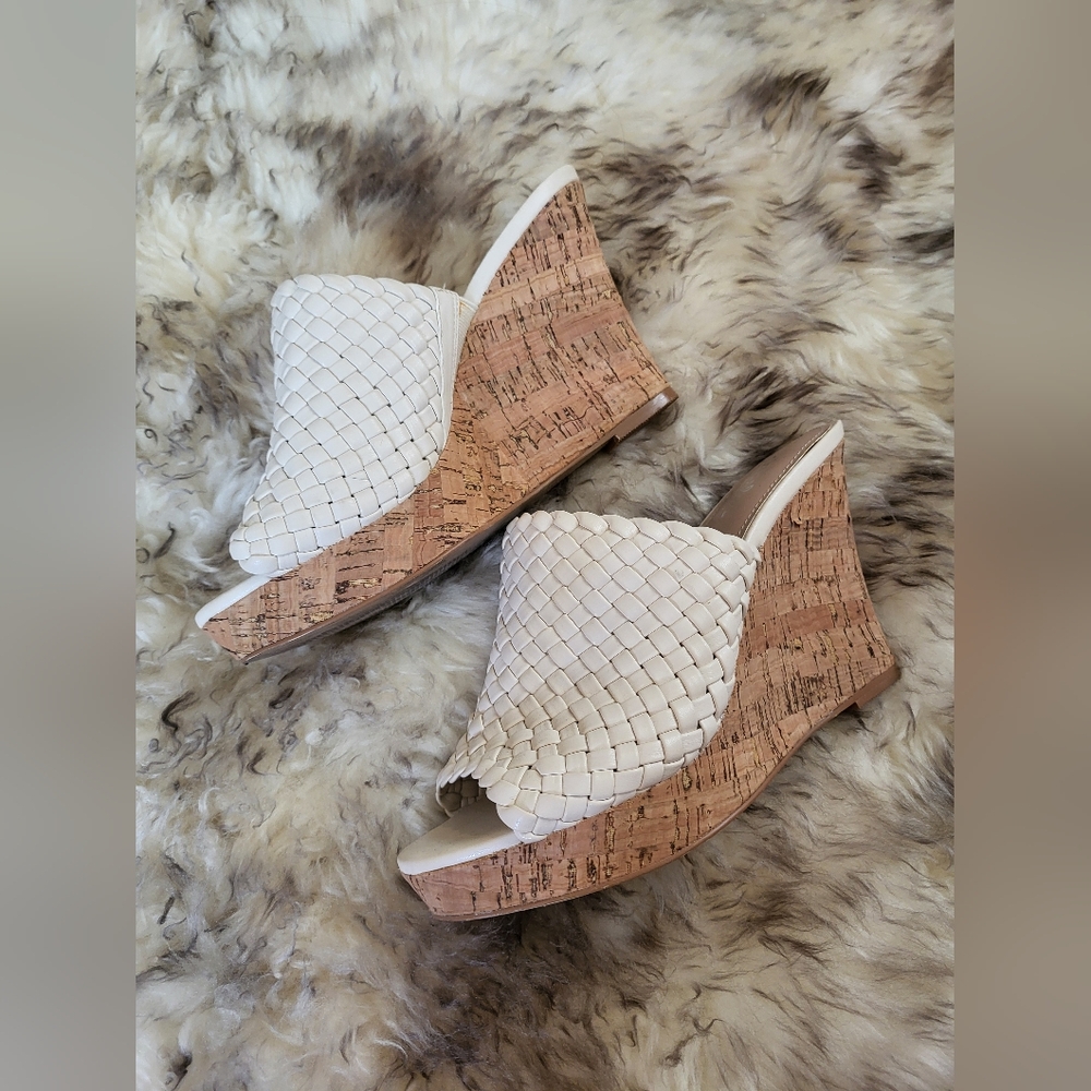Charles cork wedges sz 8.5